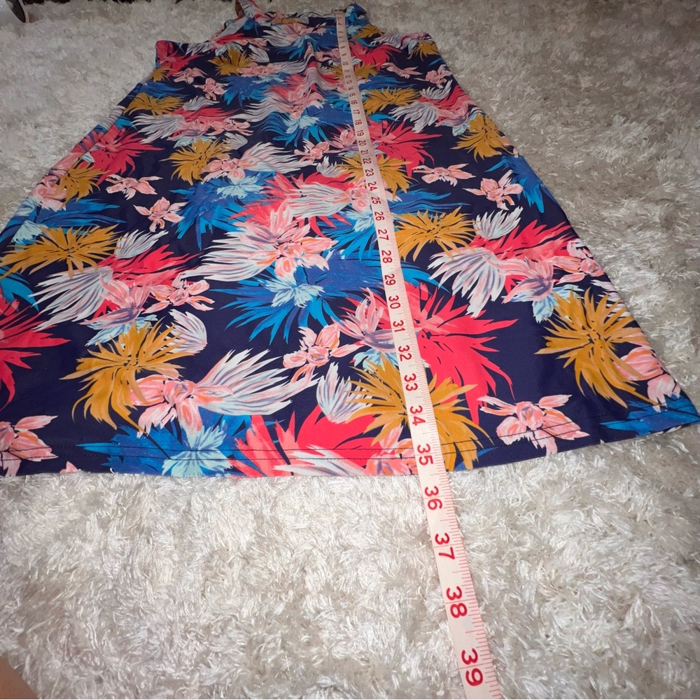 Aryeh Tropical Halter Dress | Bright Multicolor A-Line Mini | Size Small - Picture 7 of 8